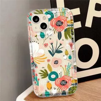 Чехол для телефона с цветком для iPhone 11, чехол для iPhone 13 15 Pro Max 12 14 Pro X XS XR 7 8 14 15 Plus SE 2020, противоударная подушка безопасности, мягкий чехол For iPhone 15Pro