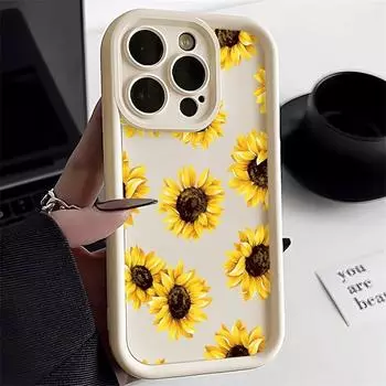 Чехол для телефона с цветком ромашки для iPhone 11, чехол для iPhone 15 14 Pro 13 12 Pro Max XR X XS Max 7 8 15 Plus SE 2020, мягкий чехол ярких цветов For iPhone 15 Pro