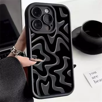 Чехол для телефона с цветной полосой и текстурой для iPhone 16 Pro Max 15 Plus 14 13 Pro 12 11 XS XR 8 7 из матового мягкого ТПУ, ударопрочный, тонкий чехол для защиты объектива iPhone 15 розовый