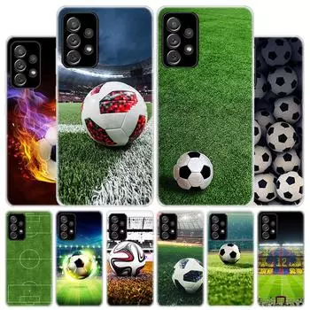 Чехол для телефона с дизайном футбольного мяча для Samsung Galaxy A53 A52 A73 A72 A12 5G A13 A22 A23 A32 A33 A02S A03S A42 A43 A50 Samsung A52