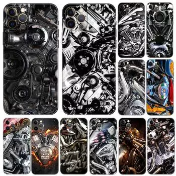 Чехол для телефона с двигателем и двигателем для мотоцикла для iphone 5 5S se 6 6s 7 8 plus x 10 XR XS 11 12 13 mini pro MAX, черная задняя крышка из ТПУ iphone 5 5S SE 2016