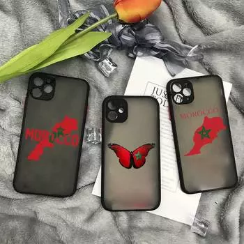 Чехол для телефона с флагом Марокко, матовый прозрачный для iphone 11 12 13 7 8 plus mini x xs xr pro max чехол iPhone12