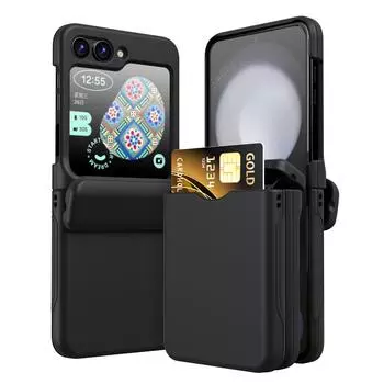 Чехол для телефона с карманом для карт для Samsung Galaxy Z Flip 5 Flip4 Flip5 Flip3 Flip 3 4 5G Лучшая защита Funda Cases for Galaxy Z Flip 5