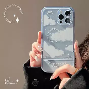 Чехол для телефона с кронштейном Clear Sky для Iphone 13 12 11 Pro Xs Max X Xr 7 8 Plus Se2 Se3, мягкий силиконовый чехол-держатель-подставка, принципиально For iPhone 13 ProMax