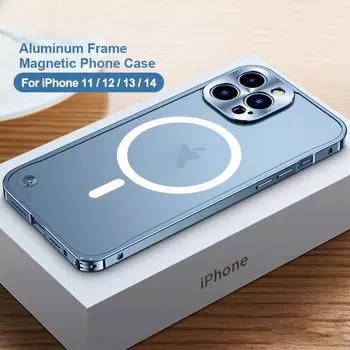 Чехол для телефона с металлическим каркасом для iPhone 11 12 13 14 15 Pro 16/16pro/16plus 16 promax, алюминиевый сплав, полная защита объектива, металлический чехол для задней панели For iPhone 11 золотой