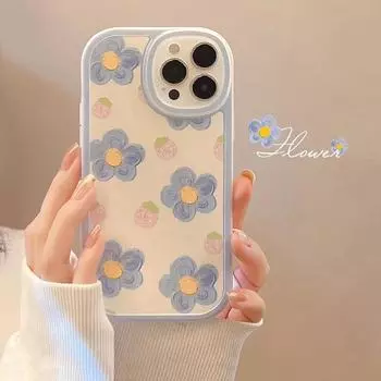 Чехол для телефона с милым цветком для Iphone 11, чехлы для iPhone 13 14 Pro Max 12 X Xs Max Xr 7 8 Plus Se 2022 2020, задние чехлы с круглой рамкой For iPhone 7