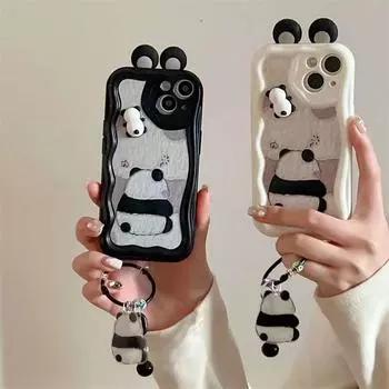Чехол для телефона с милым мультяшным 3D медведем и граффити для iPhone 15 14 13 12 11 Pro Max X XS XR 8 7 Plus, корейский силиконовый противоударный мягкий чехол iPhone 7 белый