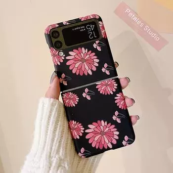Чехол для телефона с милым мультяшным цветком ромашки для Samsung Galaxy Z Flip 3 5g, тонкий жесткий матовый чехол для задней панели из ПК для женщин For Samsung Z Flip 3