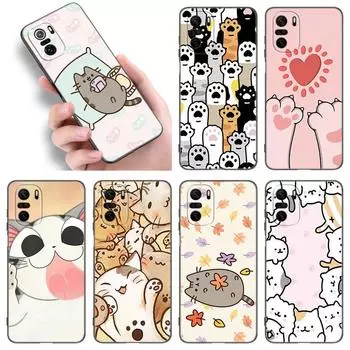 Чехол для телефона с милыми мультяшными котами для Xiaomi POCO F2 F3 M2 M3 M4 X3 X4 Pro NFC F4 GT 5G F1 X2 C3 C31 C40 M5S, мягкий черный чехол из ТПУ Xiaomi POCOphone F1