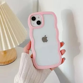Чехол для телефона с мягкими волнистыми линиями для iphone 11 12 13 14 15 Pro Max XS Max X XR 7 8 Plus SE, прозрачный чехол-бампер с конфетами For iPhone 11
