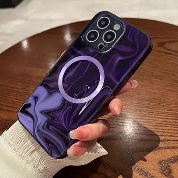 Чехол для телефона с мраморной текстурой и беспроводной зарядкой для Iphone 14 13 12 Pro Max 14 Plus 14pro, силиконовый магнитный противоударный чехол-бампер For iPhone 14Pro Max