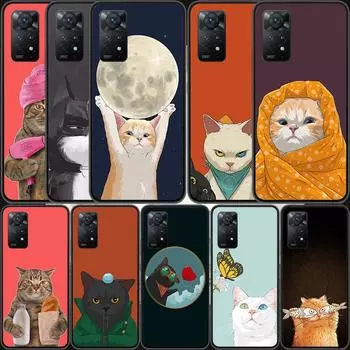 Чехол для телефона с мультяшными котами для Redmi Note 13 Pro 5G Plus 12 12C 10 10A 10C 9 9A 9C 9T 8 8A K60 K70 Pro Xiaomi Cover 7 7A 6 6A Shell Redmi 9C