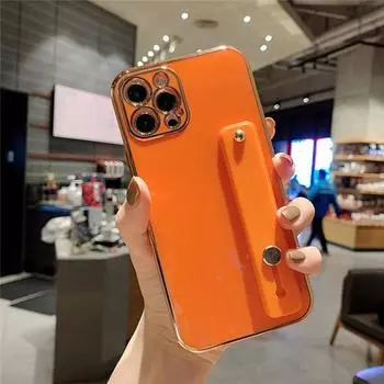 Чехол для телефона с ремешком на запястье и подставкой для iPhone 14 13 11 Pro XR XS Max 12 Mini SE2 SE3 7 8 Plus, мягкий силиконовый чехол-бампер For iPhone 13 Pro