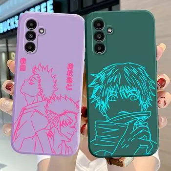 Чехол для телефона с рисунком дзюдзюцу кайсен для Samsung Galaxy A71 A21s A01 A03s A70 A31 A02 A51 A50 A11, силиконовый квадратный чехол с жидкостью Samsung A01