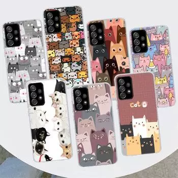 Чехол для телефона с рисунком милых котов для Samsung Galaxy A51 A71 A50 A70 A40 A30 A20E A10 A41 A31 A21S A11 A01 A6 A8 + A7 A9 P Samsung A51 4G