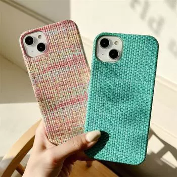 Чехол для телефона с рисунком вязаного свитера в сетку для Iphone 14 12 11 13 Pro Max 14 Plus 7 8 Plus, простой однотонный жесткий чехол для ПК For iPhone 13 чёрный