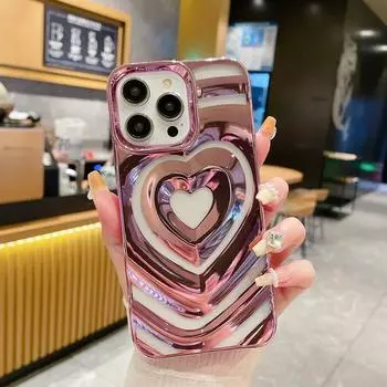 Чехол для телефона с сердечком для iPhone 11, чехол для iPhone 14 Pro 13 12 Pro Max 13promax, противоударный силиконовый чехол-бампер с гальваническим покрытием, капа For iPhone 12 Pro
