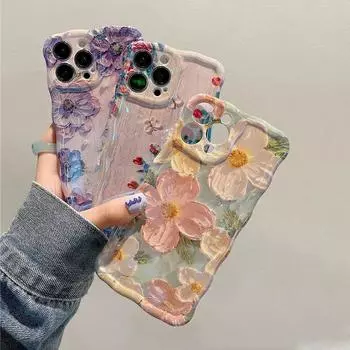 Чехол для телефона с синими светлыми цветами для iPhone 15 14 Pro Max 11 12 13 Pro Max, противоударный мягкий силиконовый чехол из ТПУ For iPhone 15