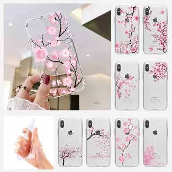 Чехол для телефона с вишневым деревом Fundas, чехол для Iphone 6 6s 7 8 Plus Xr X Xs 11 12 13 Mini Pro Max iphone 11