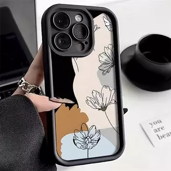 Чехол для телефона iPhone 11 13 12 14 15 16 Pro Max 7 8 Plus XR XS Max Samsung A55 S24 S23 A02S Redmi 9 13C 9A 10 A3 OPPO A15S A16 A17 A18 A38 A53 A54 A31 Xiaomi 11 Lite 4G кофейный