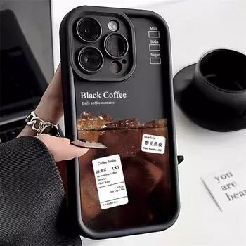 Чехол для телефона iPhone 11 13 12 14 15 16 Pro Max 7 8 Plus XR XS Max Samsung A55 S24 S23 A02S Redmi 9 13C 9A 10 A3 OPPO A15S A16 A17 A18 A38 A53 A54 A31 Xiaomi 11 Lite 4G кофейный