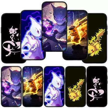 Чехол для телефона Samsung Galaxy S23 S24 iPhone 16 15 14 Xiaomi Redmi Note 13 12 11 8 Plus 10 9 Pro Max X XR OPPO Huawei Pokemon Pikachu Mew Mewtwo Cover for OPPO A17 аэро