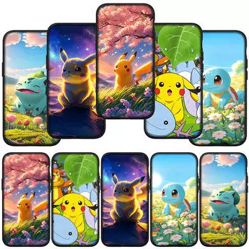 Чехол для телефона Samsung Galaxy S23 S24 iPhone 16 15 14 Xiaomi Redmi Note 13 12 11 Plus 10 9 Pro Max X XR OPPO Huawei Squirtle Pokemon GO Pikachu Cover for Huawei Mate 20 Pro аэро