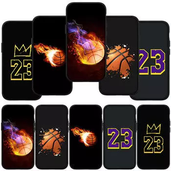 Чехол для телефона Samsung Galaxy S24 S23 iPhone 15 14 Xiaomi Redmi Note 13 12 11 8 Plus 10 9 Pro Max X XR OPPO Huawei Basketball Sports No23 NO 23 Cover