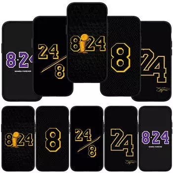 Чехол для телефона Samsung Galaxy S24 S23 iPhone 15 14 Xiaomi Redmi Note 13 12 11 Plus 10 9 Pro Max X XR OPPO Huawei Basketball Sports No 24 No24 8 Cover