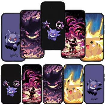 Чехол для телефона Samsung Galaxy S24 S23 iPhone 15 14 Xiaomi Redmi Note 13 12 11 8 Plus 10 9 Pro Max X XR OPPO Huawei Pikachu Pokemon GO Gengar Cover for Samsung Galaxy S10 Plus аэро