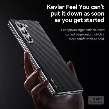 Чехол для телефона Samsung Galaxy Z Fold 6 5 4 с рисунком из углеродного волокна и жестким поликарбонатным шарниром For Galaxy Z Fold 5 синий