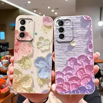 Чехол для телефона Samsung S21 S20 FE M13 M14 M32 Note 20 M53 Задняя крышка Красивый цветочный рисунок Противоударный мягкий силиконовый корпус Capas для Samsung Samsung M13