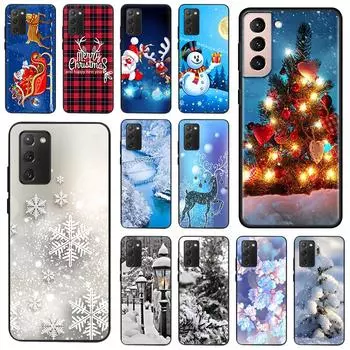 Чехол для телефона Samsung S22 5G S21 Ultra S20 FE S10 Plus Lite, рождественский Санта-Снеговик, мягкий силиконовый чехол для Galaxy S9 S8 S7 A91 Samsung S7