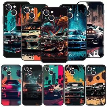 Чехол для телефона Sport Car JDM Tokyo Drift для iPhone 11 12 13 15 14 Pro Max X XR XS 7 8 Plus SE 2020, роскошный черный мягкий чехол Funda iPhone 11