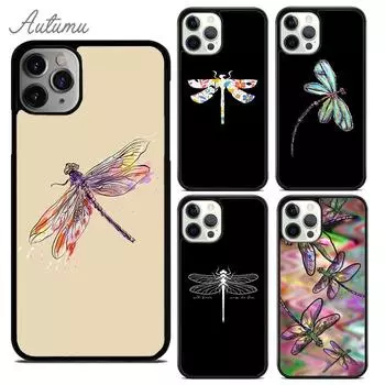 Чехол для телефона «Стрекоза» с насекомыми для iPhone 11, 12, 13, 14 Pro Max mini X XR XS SE 2020 5, 6S, 7, 8 Plus, Samsung Galaxy S21 S22, чехол iPhone 6plus