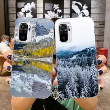 Чехол для телефона Tree Forest Mountain для Xiaomi 12 11T 10 9 Redmi Note 11 10 10S Pro Redmi 9 9A 8 Прозрачный чехол для телефона Xiaomi 12-12X