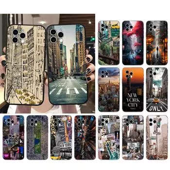 Чехол для телефона «Улица Нью-Йорка» для iPhone 15 14 Pro Max 13 12 11 Pro Max XSMax XR 12 13 mini 14 Plus Shell iphone 14ProMax