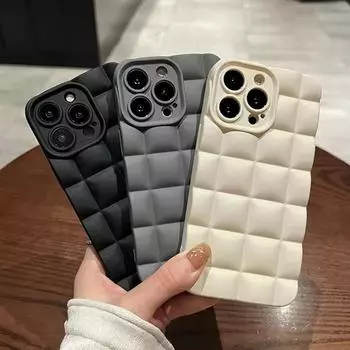 Чехол для телефона в клетку с 3d бриллиантами для Iphone 11 12 13 14 Pro X Xr Xs Max 6s 7 8 Plus, матовый модный противоударный мягкий силиконовый чехол для телефона for iphone 14Pro Max
