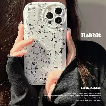 Чехол для телефона в виде ракушки с рисунком кролика для Iphone 13 14 Pro Max 7 8 Plus 11 12 Promax Xsmax X Xr, силиконовый мягкий милый чехол с рисунком Fundas Capa for iphone 7 8