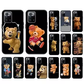 Чехол для телефона Xiaomi Redmi Note 11 10 Pro Note 8 Pro 9Pro Note9 9S 10S 9T Redmi 10 9C 9A, чехол с изображением плюшевого мишки и пива Redmi Note9Pro
