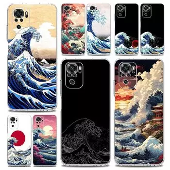 Чехол для телефона Xiaomi Redmi Note 13 12 5G 9S 9 8 10 11 Pro Plus 4G 9T 13C 12C10C 9C 9A 7 Чехол Япония Великая волна Канагавы Redmi Note 9
