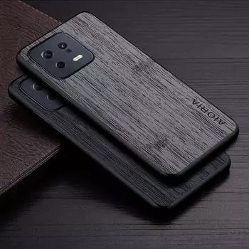 Чехол для Xiaomi 13 Pro Mi 13 Pro 35G, чехол из бамбукового дерева с рисунком, кожаный роскошный чехол для Xiaomi 13, чехол for Xiaomi 13 чёрный
