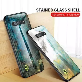 Чехол для Xiaomi Black Shark 3 4 5 Pro 3s 5RS, чехол из мраморного закаленного стекла, задняя крышка For Black Shark 3
