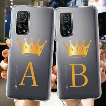 Чехол для Xiaomi Mi Poco X3 NFC 11 Lite M3 10T 9T 12 Redmi Note 10 9 9S 8 8T 7, мягкий прозрачный чехол для телефона с буквами короны ABC Xiaomi Poco F3