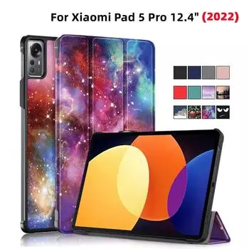 Чехол для Xiaomi Pad 5 Pro 12,4 2022 MiPad 5 Pro 12,4 дюйма, складной смарт-чехол из искусственной кожи с автоматическим пробуждением MiPad 5 Pro 12.4