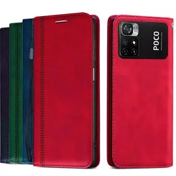 Чехол для Xiaomi Redmi A1 Poco M5 M4 Pro 5G POCO M 4 Pro 5G, кожаный флип-кошелек, чехол-книжка для Xiaomi Mi PocoM4 M5 M4 Pro C40, чехлы Poco C40 чёрный