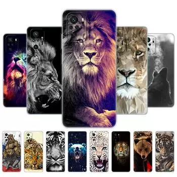 Чехол для Xiaomi Redmi Note 10 4G 5G, задняя крышка для Redmi Note 10 Pro, чехол для телефона Redmi Note 10S, бампер, волк, тигр, лев, медведь Redmi Note 10 4G