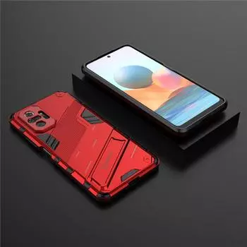 Чехол для Xiaomi Redmi Note 10 Pro Max Магнитная броня Подставка Чехол для Redmi 12 4G Note 12S 11 13 11E Pro 5G 11S 10C 10S Чехол For Redmi Note10 4G красный