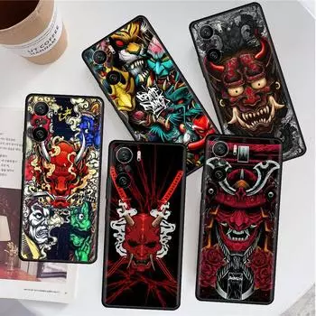 Чехол для Xiaomi Redmi Note 11 9S 10 9 8 7 9A 9C 9i K40 8T 10C 9T K50 силиконовый чехол для телефона маска самурая они Redmi Note 10 5G
