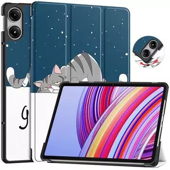 Чехол для Xiaomi Redmi Pad Pro 12,1, 2024, тройной складной магнитный чехол с подставкой из искусственной кожи для Xiaomi Redmi Pad Pro 12 1, чехол для планшета Redmi Pad Pro 12.1 чёрный